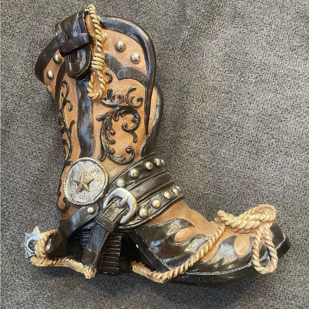 Western cowboy boot wine bottle holder